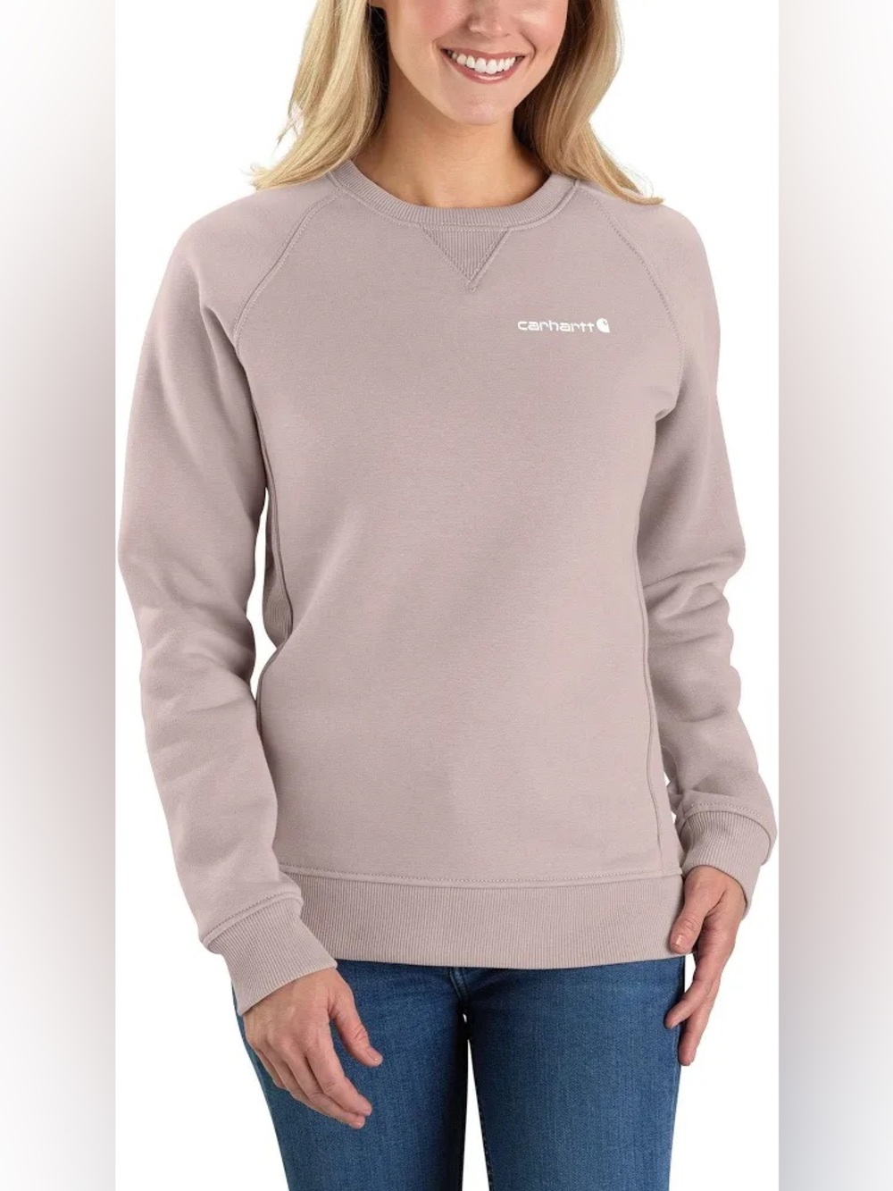 Carhartt Women’s Midweight Crewneck Rib-Knit Sweatshirt - Mink